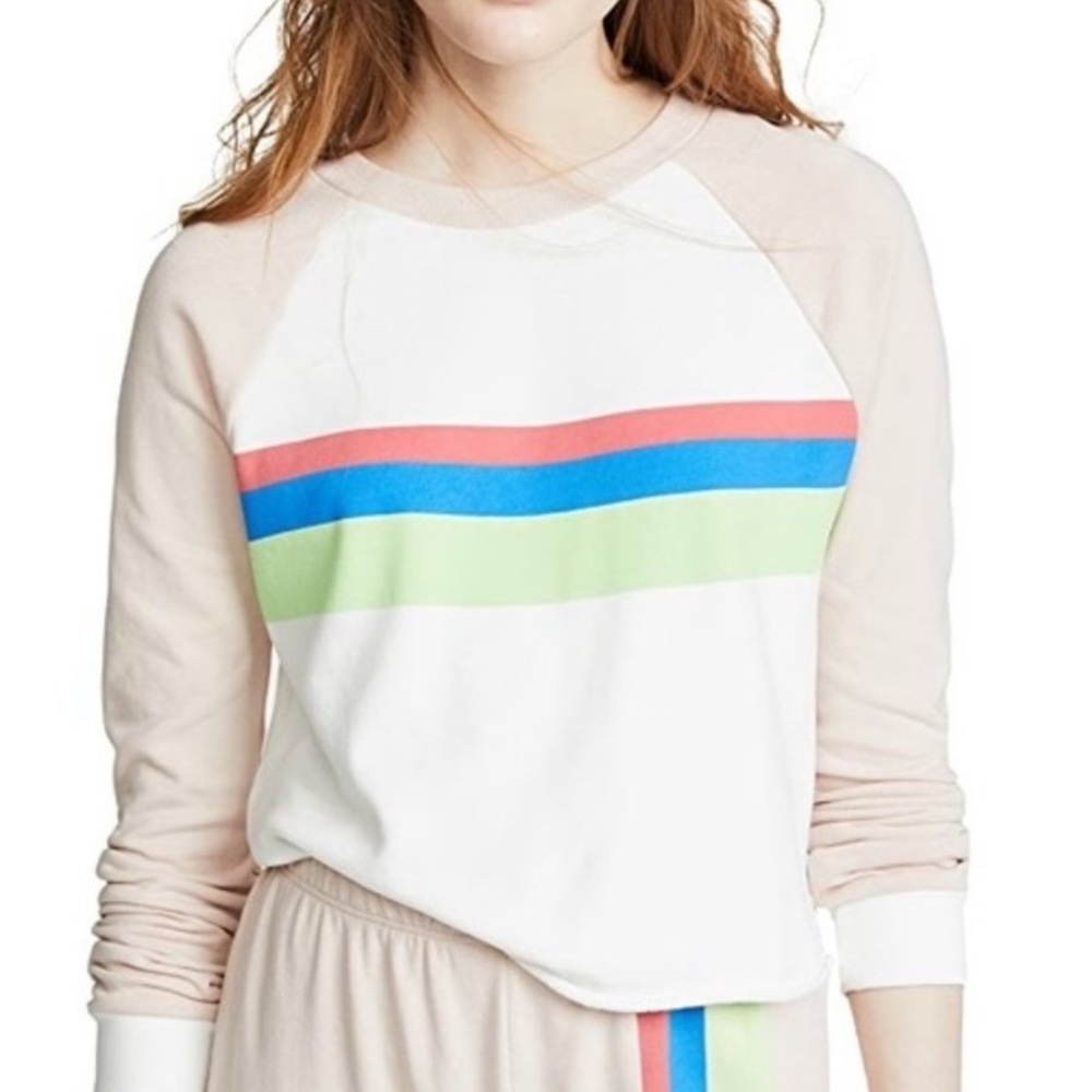 🎉HP Wildfox Beachhouse Striped Cropped Sweatshirt - Picture 8 of 11